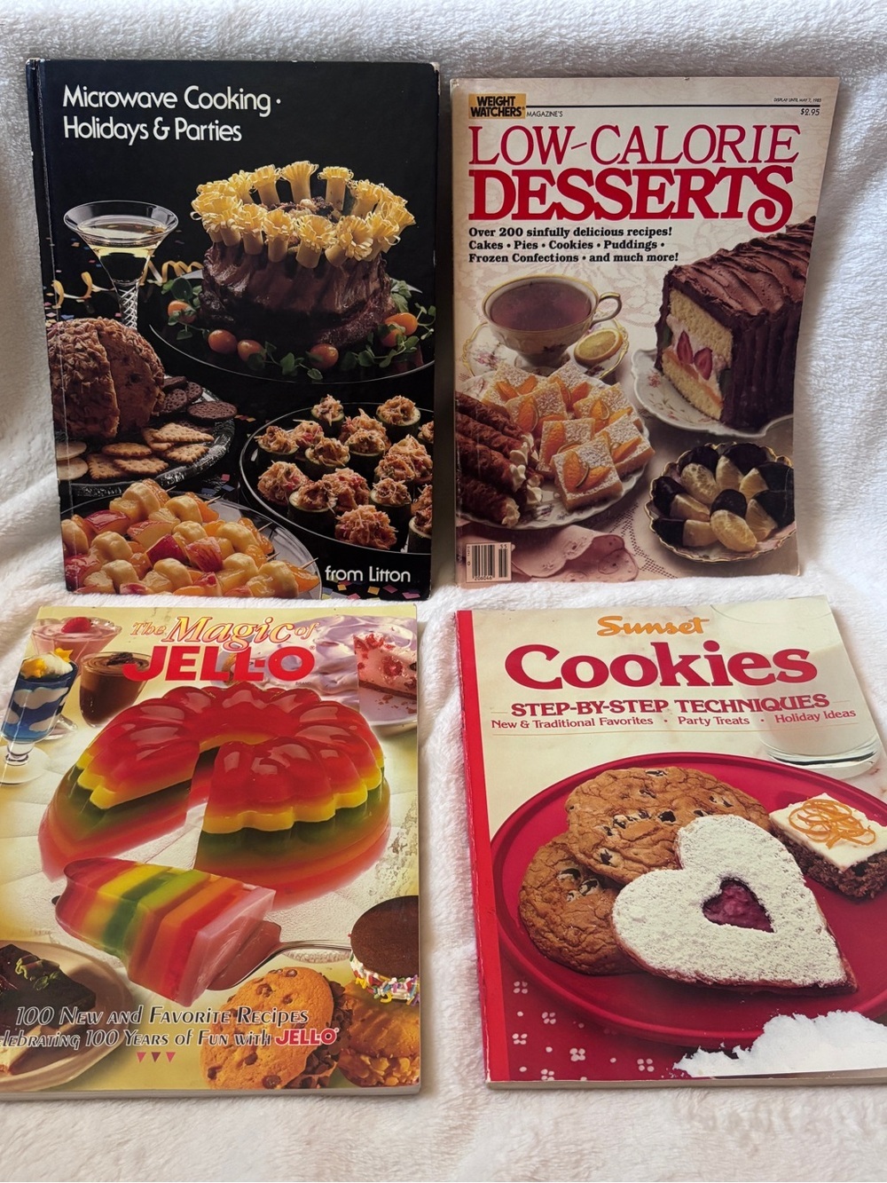 Vintage Cookbook Bundle Lot of 4 Jell-O Weight Watchers Sunset Litton